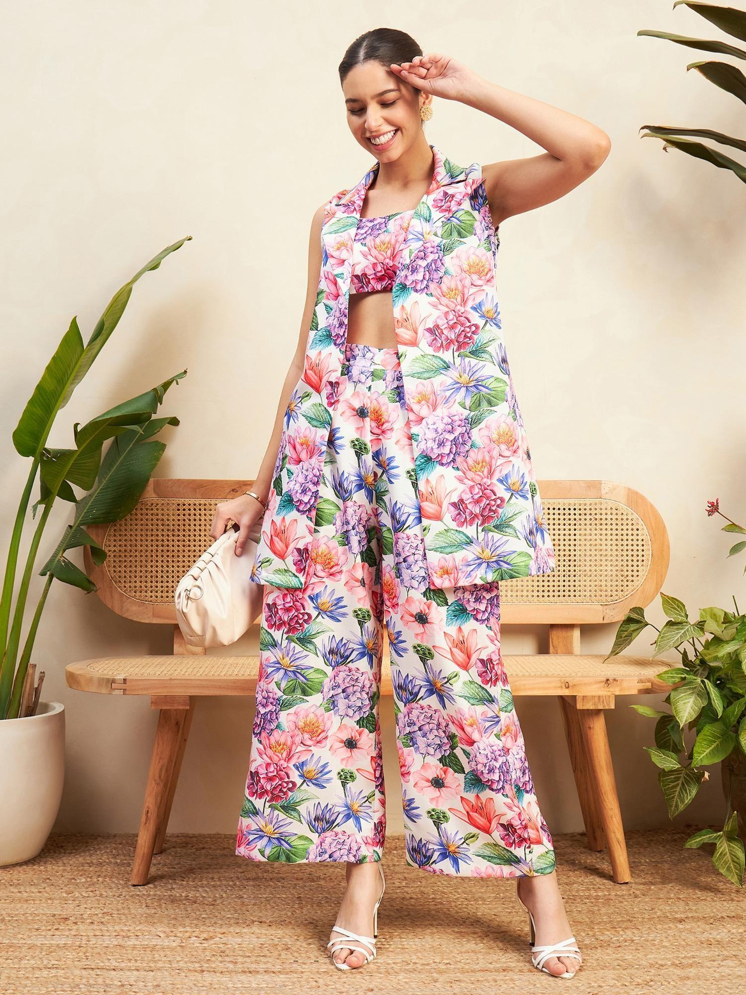 three piece linen co-ord multi (set of 3)