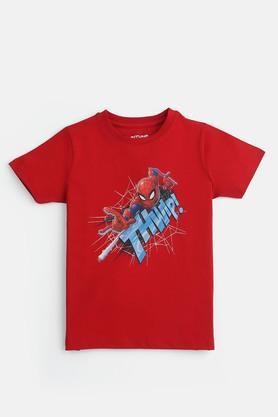 thump! cotton spiderman t-shirt for boys - red