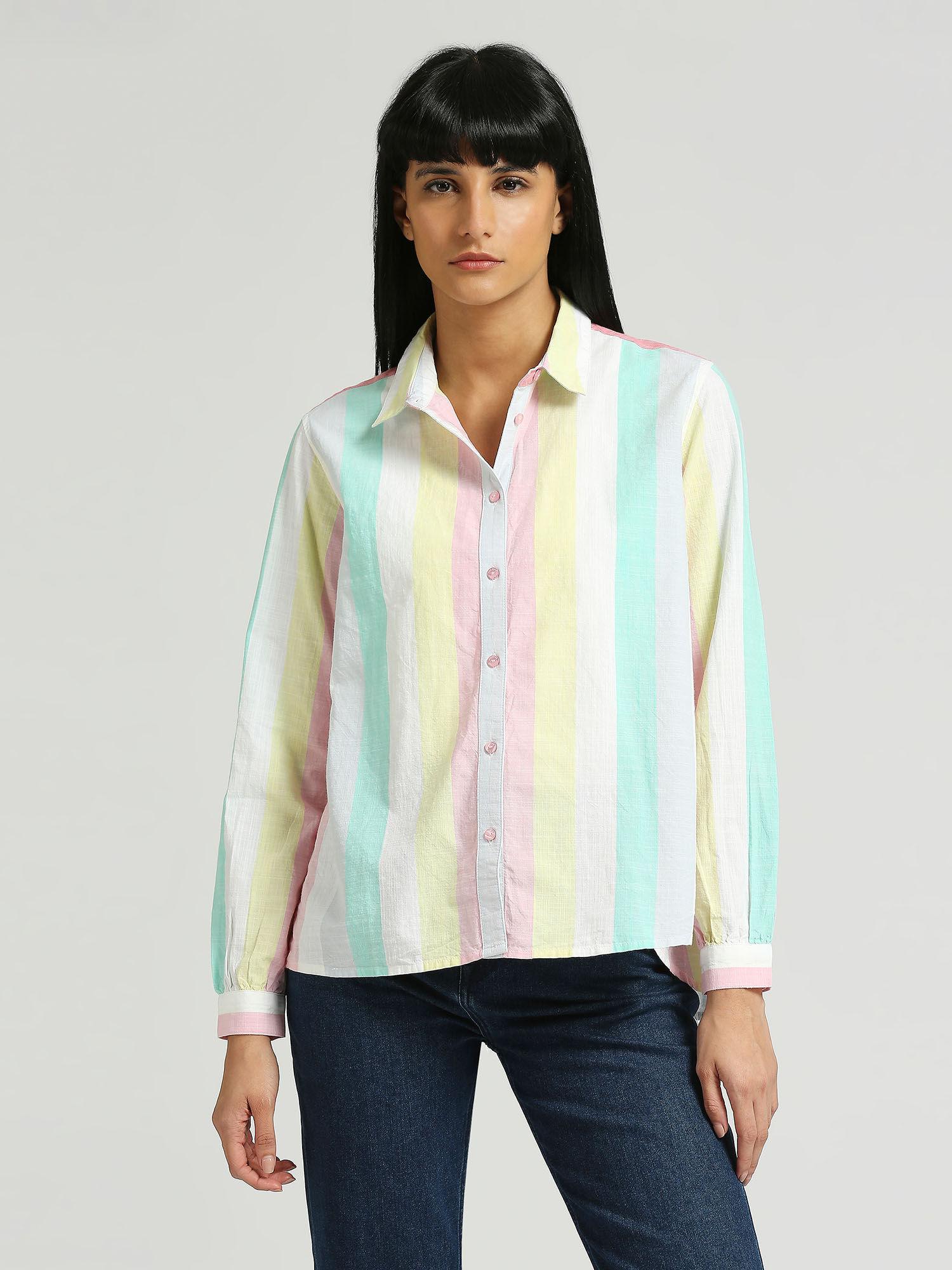 tiara striped comfort fit full sleeves shirt