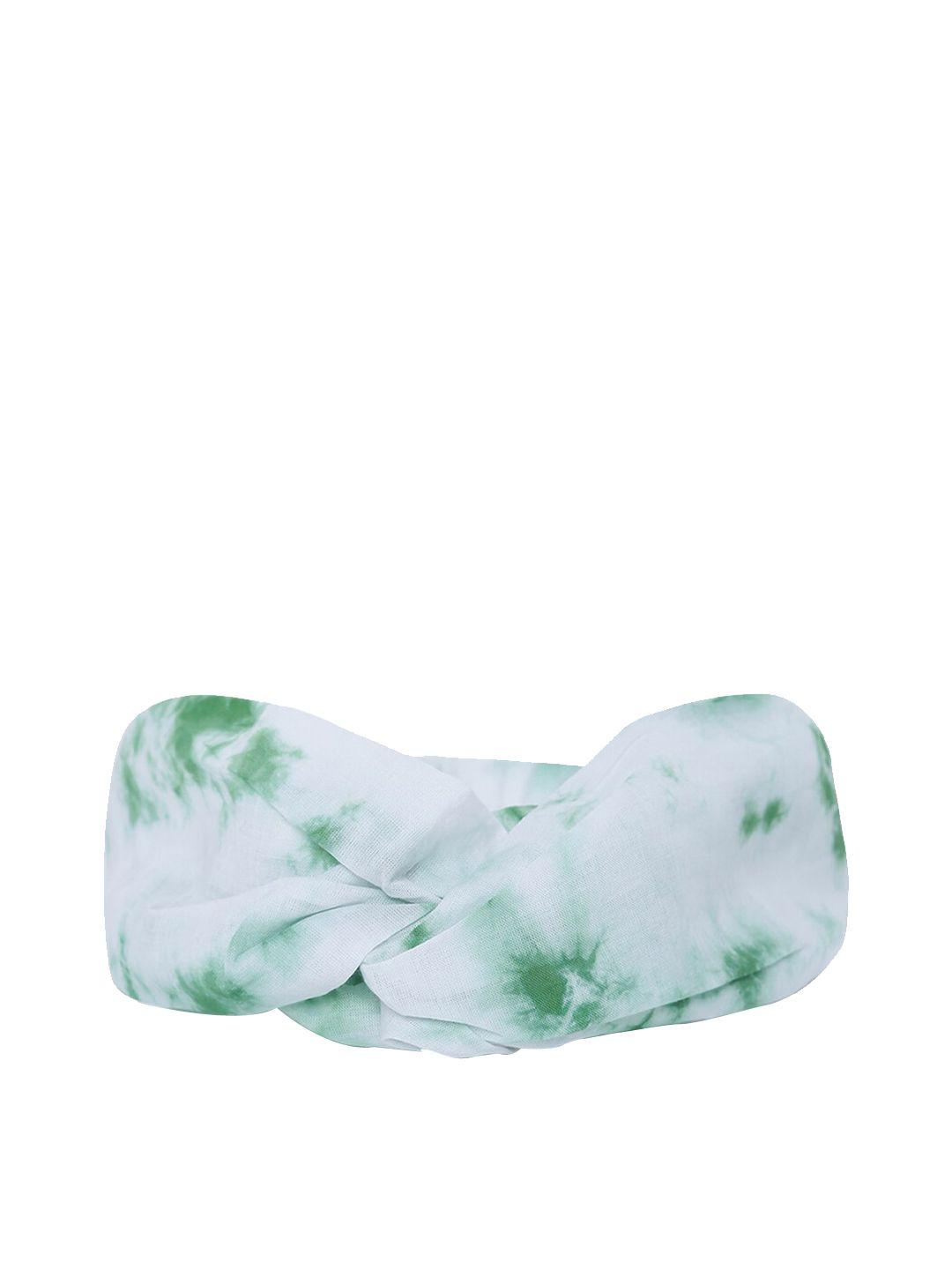 tiber taber girls green & white tie and dye knotted hairband