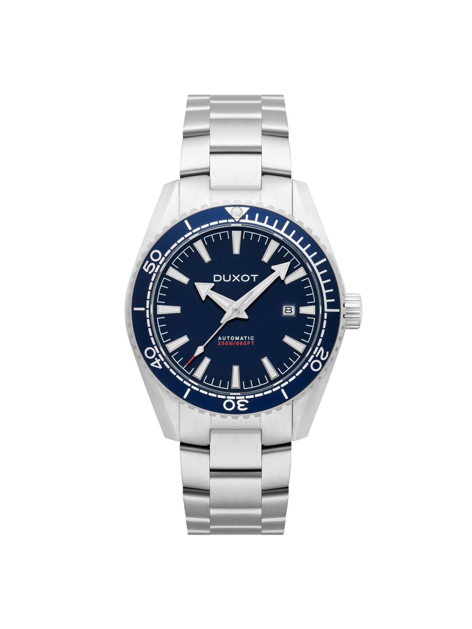 tiburon automatic uni-directional blue round dial mens watch - dx-2036-22