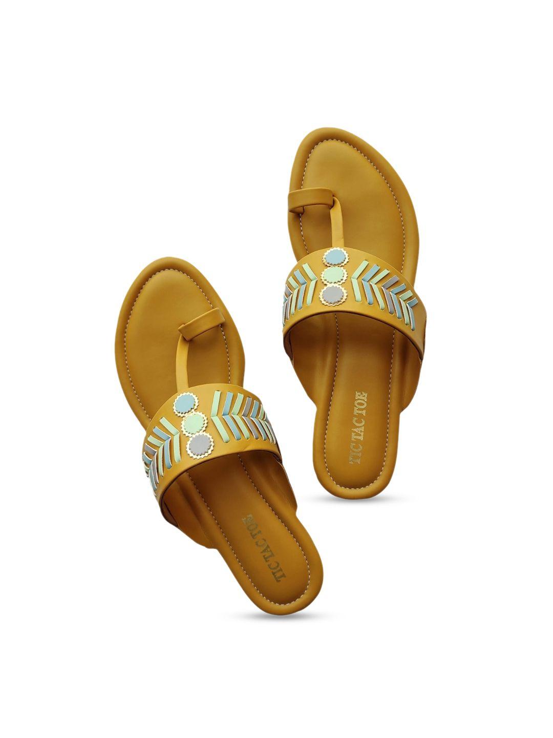 tic tac toe ethnic embellished one toe flats