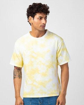tie & dye print loose fit crew-neck t-shirt