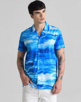 tie-&-dye-shirt-with-contrast-panel