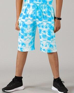tie & dye shorts with elasticated waist
