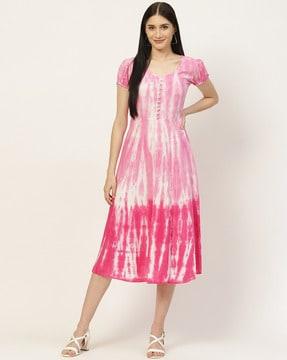 tie & dye a-line dress