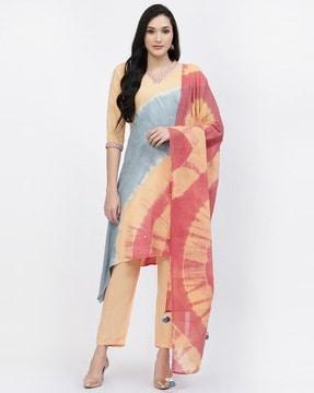 tie & dye a-line kurta set