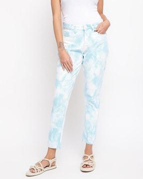 tie & dye ankle length jeans