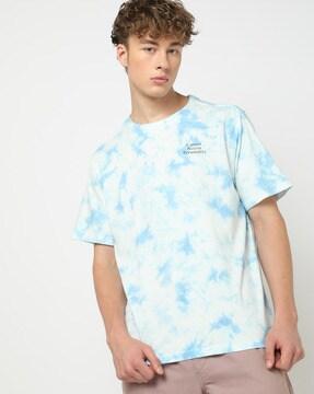 tie & dye boxy fit crew-neck t-shirt