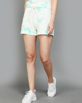 tie & dye city shorts with elasticated drawstring waist