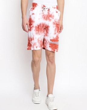 tie & dye city shorts with elasticated waistband