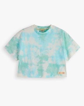 tie & dye crew-neck crop t-shirt