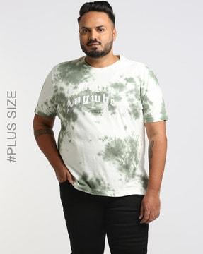 tie & dye crew-neck t-shirt with placement print