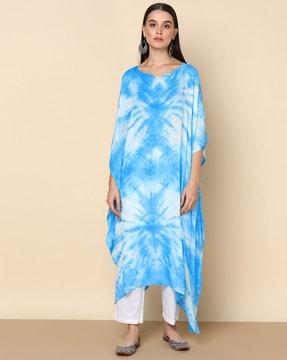 tie & dye flared kurta