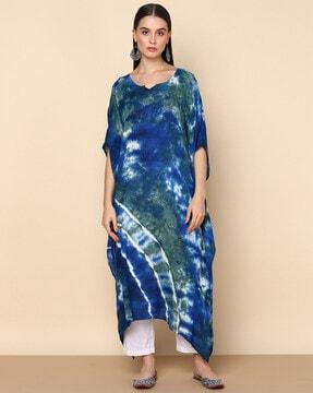 tie & dye flared kurta