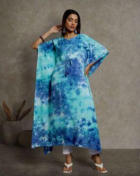 tie & dye flared kurta