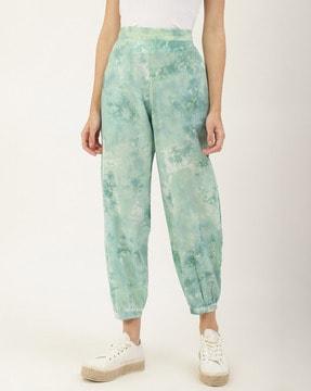 tie & dye flat-front pants