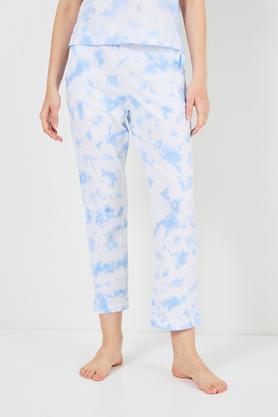 tie & dye full length cotton women's pyjamas - blue