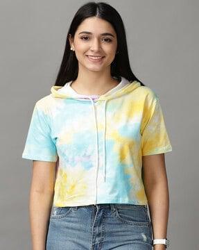 tie & dye hooded top