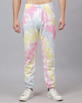 tie & dye joggers with elasticated waistband