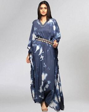 tie & dye kaftan dress