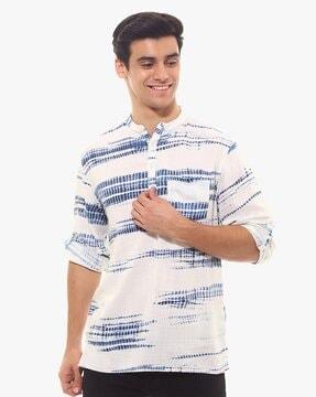 tie & dye kurta with patch pocket