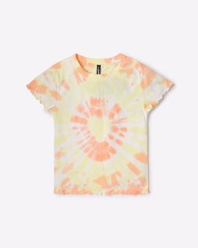 tie & dye lettuce sleeve hem