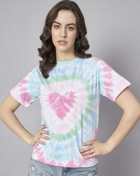 tie & dye loose fit crew-neck t-shirt