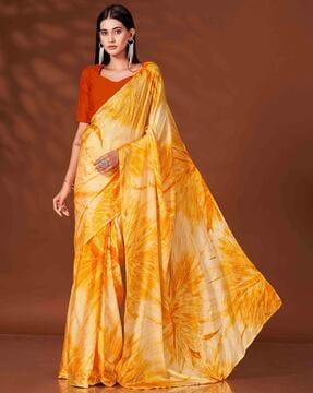 tie & dye polyester saree set