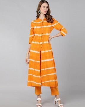 tie & dye print a-line kurta set