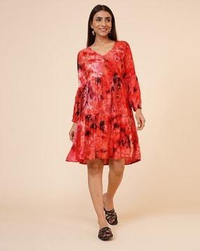 tie & dye print a-line tunic