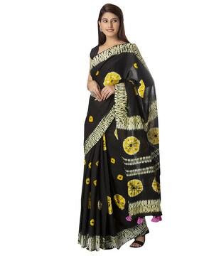 tie & dye print cotton saree