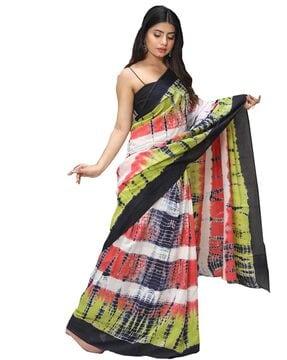 tie & dye print cotton saree