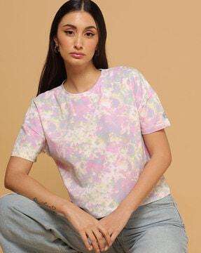 tie & dye print crew-neck t-shirt