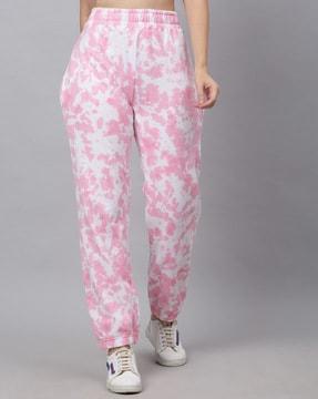 tie & dye print cuffed joggers