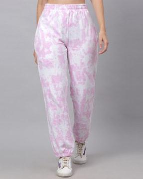 tie & dye print cuffed joggers