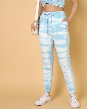 tie & dye print high-rise joggers