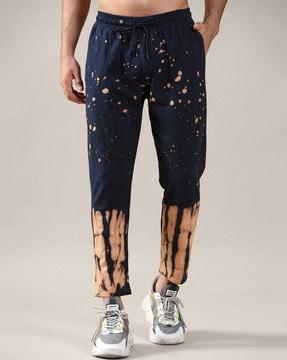 tie & dye print joggers with elasticated waist