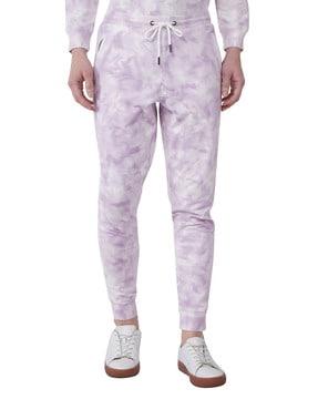 tie & dye print joggers with tie-up
