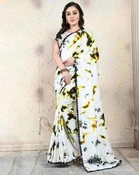 tie & dye print woven saree