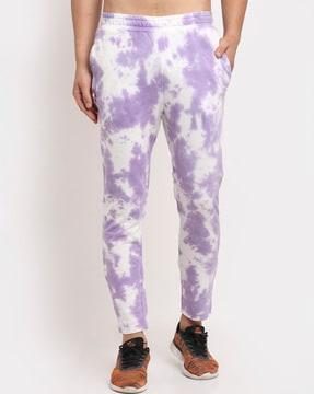 tie & dye printed full length track pant