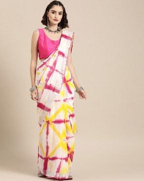 tie & dye printed traditional saree