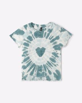 tie & dye round-neck top