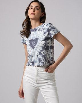 tie & dye round-neck top