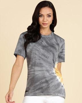 tie & dye round-neck top