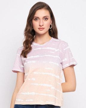 tie & dye round-neck top