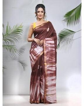 tie & dye saree with tassels