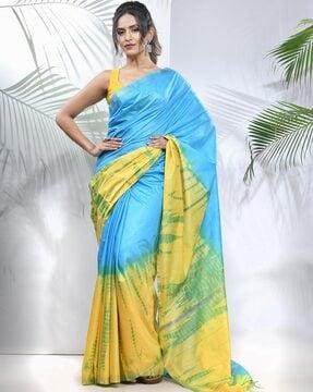 tie & dye saree with tassels