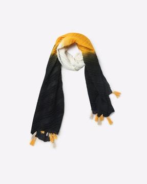 tie & dye scarf with tassels