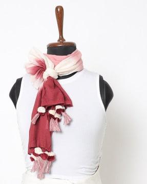 tie & dye scarf with tassels